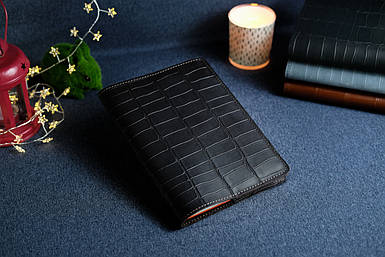 Обкладинка для блокноту А5 Дизайн №1 з натуральної шкіри колір Кава, Відбиток №2