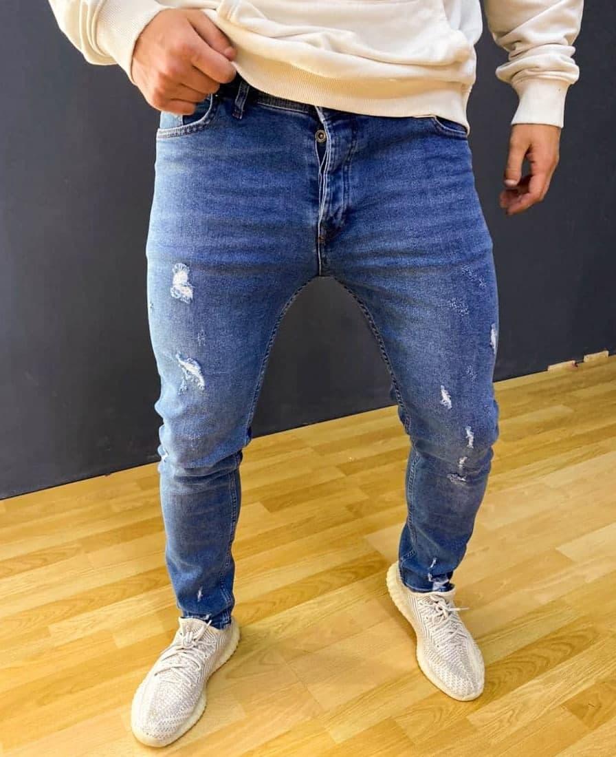 Купить Мужские стильные джинсы ZARA SKINNY (синие) Заужены. Турецкие ...