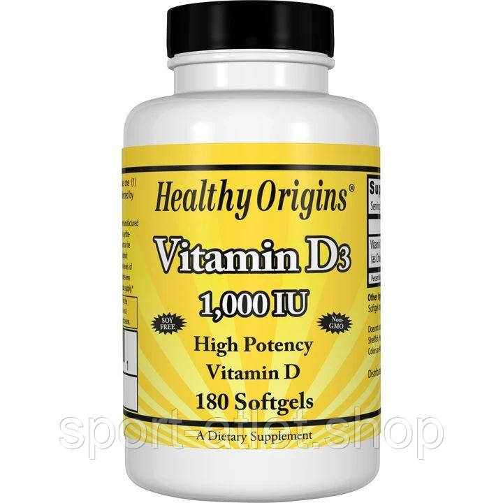 Вітаміни та мінерали Healthy Origins Vitamin D3 1000 IU, 180 капсул