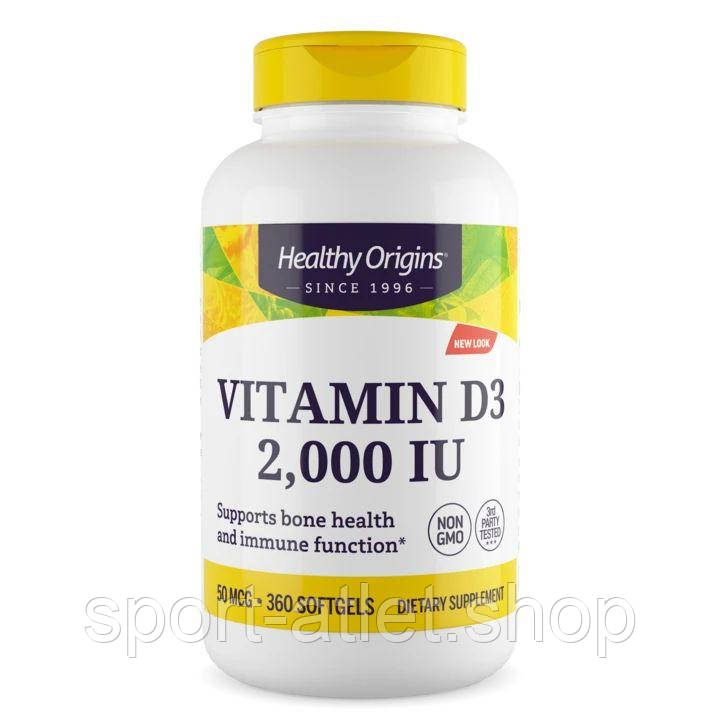 Вітаміни та мінерали Healthy Origins Vitamin D3 2000 IU, 360 капсул
