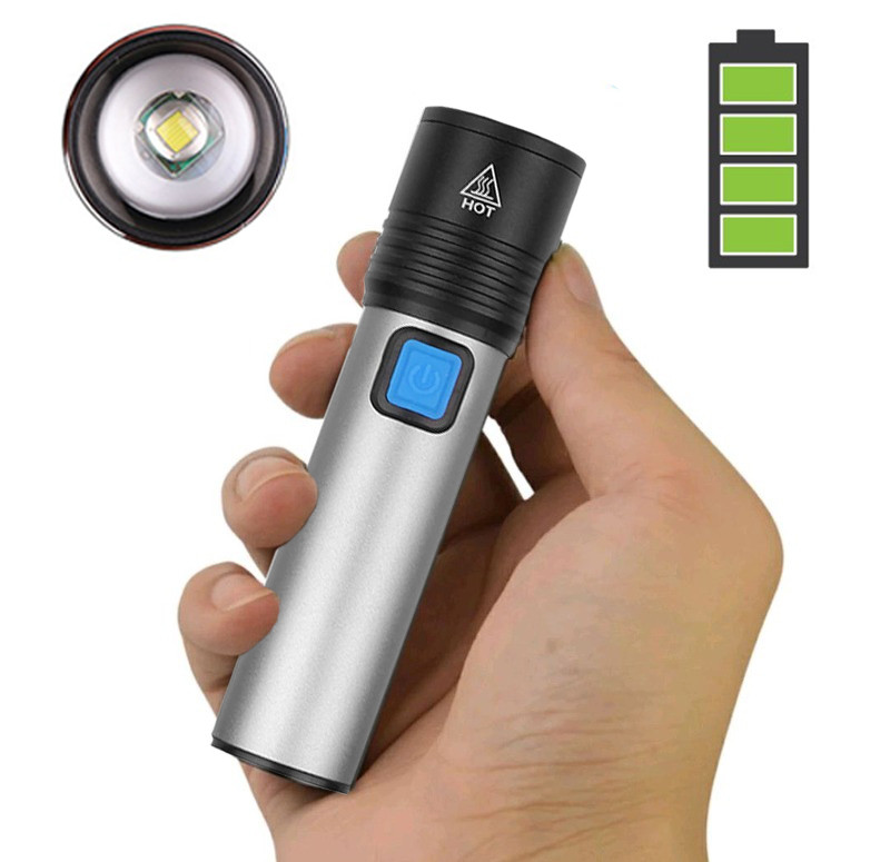 Кишеньковий акумуляторний USB ЛЕД ліхтарик (BL K31) ліхтарик ручний світлодіодний на акумуляторі з ЮСБ, фото 1