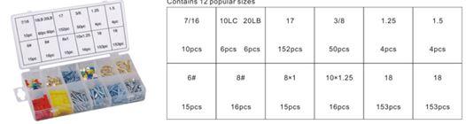 Кріпильний набір: кнопки цвяхи, гвинти, дюбелі, гаки, кільця 600пр.