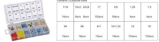 Кріпильний набір: кнопки цвяхи, гвинти, дюбелі, гаки, кільця 600пр., фото 1
