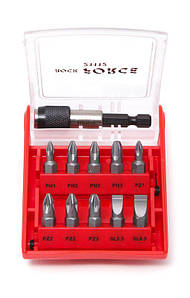 Набір біт 11пр. 1/4" з бітотримачем (Phillips: PH1, PH2, PH3; Slotted: SL5.5, SL6.5; Pozidriv: PZ1, PZ2, PZ3)