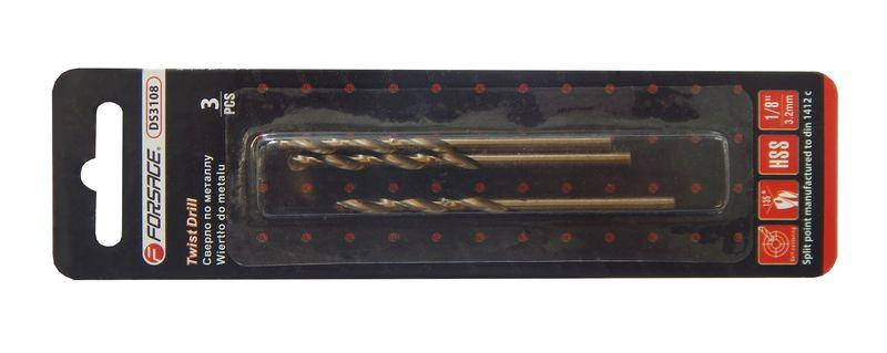 Свердло по металу 3.6мм HSS+Co(3шт), в блістері Forsage F-DS3964, фото 1
