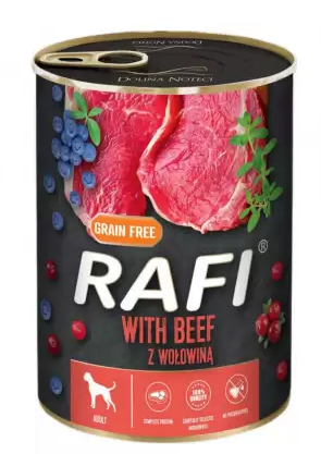 Dolina Noteci Rafi 400 г паштет із яловичини з лохиною й журавлиною для собак