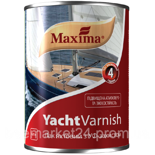 Лак яхтовий алкідно-уретановий MAXIMA Yacht varnish Напівматовий 0.75л