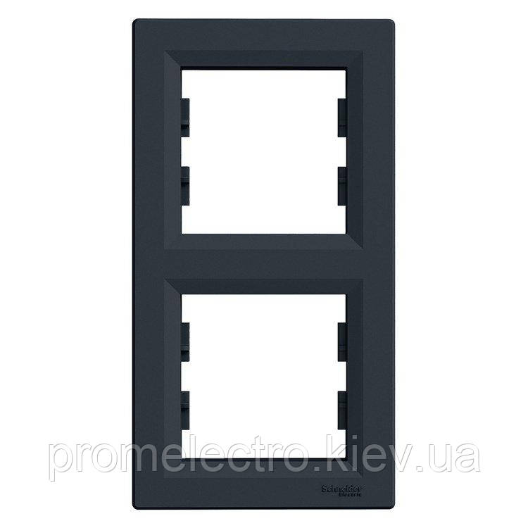 Рамка Schneider-Electric Asfora Plus 2-постова вертикальна антрацит (EPH5810271)