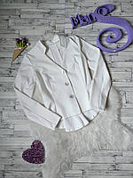 Піджак білий жіночий з баскою ззаду Розмір 42-44 (S)