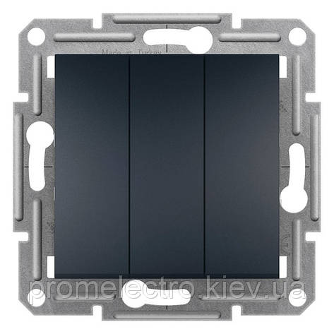 Вимикач Schneider-Electric Asfora 3-клавішний антрацит (EPH2100171), фото 1