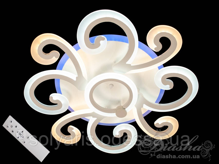 Стельова LED-люстра з діммером і підсвічуванням, 90W MX2508/4+1 LED 3color dimmer