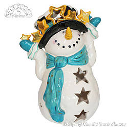 Керамічний свічник Сніговик, h-23 см