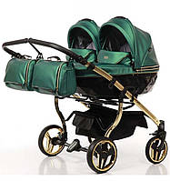 Універсальна коляска для двійні Junama Fluo Duo зелена