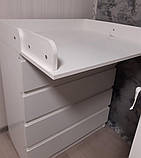 Дитячий комод пеленальний Light на телескопах колір білий, фото 3