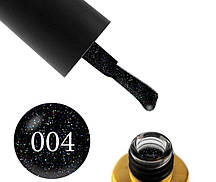 Гель-лак F.O.X Diamond 004 чорний з кольоровими блискучими виблисками, 6 мл