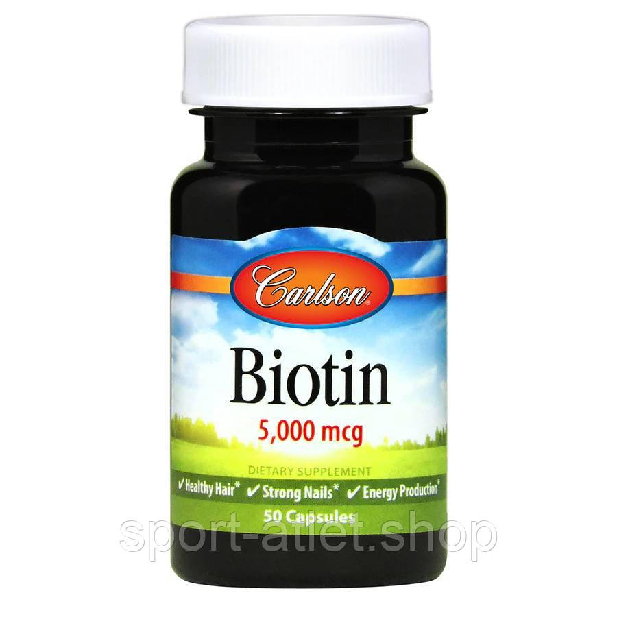 Вітаміни та мінерали Carlson Labs Biotin 5000 mcg, 50 капсул