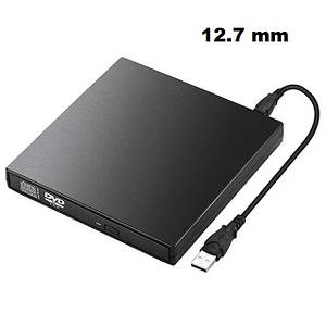 Зовнішній USB DVD-RW, CD-RW 12.7мм SATA, кабелі USB та живлення в комплекті, чорний