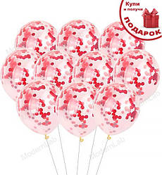 Повітряні кульки "Crystal Red", Італія, (10шт.)