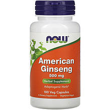 Американський женьшень NOW Foods "American Ginseng" 500 мг (100 капсул)