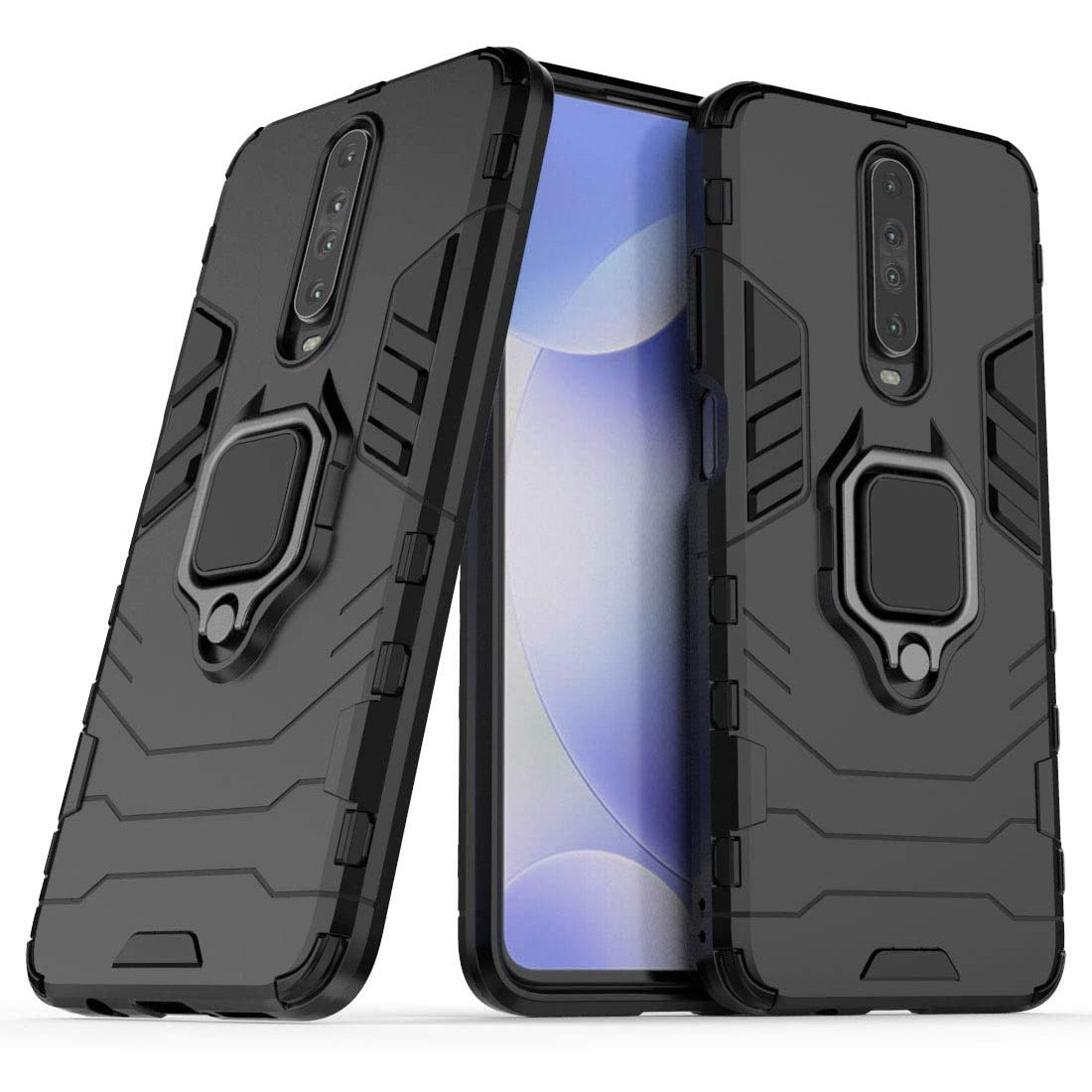 Чехол Ring Armor для Pocophone X2 / Redmi K30 Black, фото 1