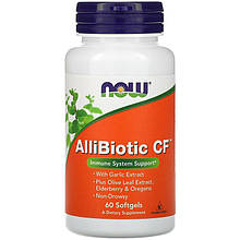 Алібіотик NOW Foods "AlliBiotic CF" підтримка імунної системи, з екстрактом часнику (60 гелевих капсул)