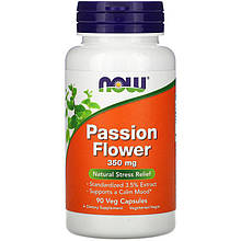 Страстоколір NOW Foods "Passion Flower" 350 мг, заспокійлива дія (90 капсул)