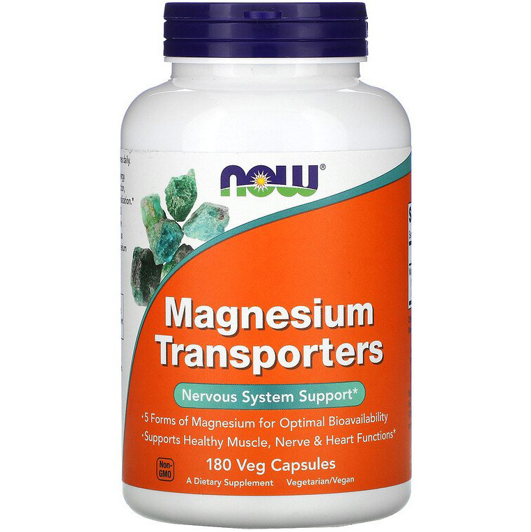 Магній NOW Foods "Magnesium Transporters" підтримка нервової системи (180 капсул)