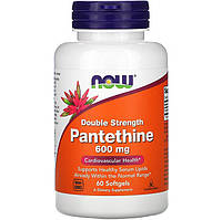 Пантетин NOW Foods "Pantethine" 600 мг, двойная концентрация (60 гелевых капсул)