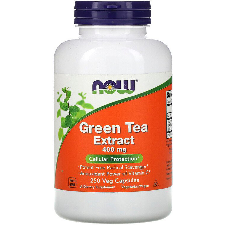 Екстракт зеленого чаю NOW Foods "Green Tea Extract" 400 мг, з вітаміном С (250 капсул)
