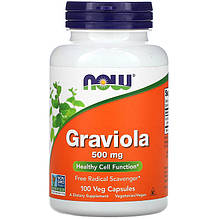 Гравіола NOW Foods "Graviola" здорова робота клітин, 500 мг (100 капсул)