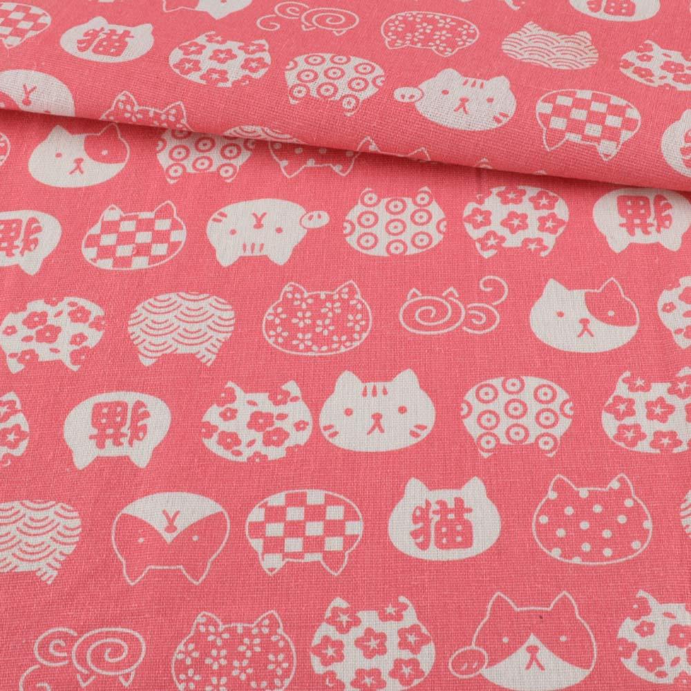 Деко-льон кораловий, білі графічні кішки, ш.155