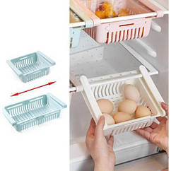 Розсувний пластиковий контейнер для зберігання продуктів в холодильнику storage rack top