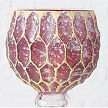 Набір 3-х підсвічників у вигляді келиха рожеве скло h30-40см, фото 6