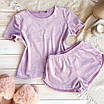 Жіноча велюрова піжама футболка і шорти, фото 8