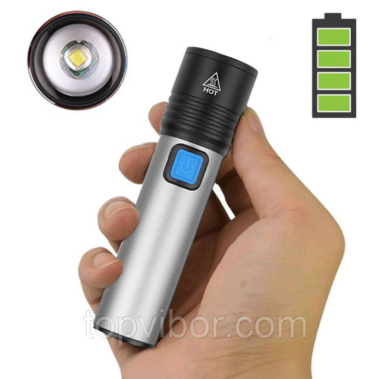 Кишеньковий акумуляторний USB ЛЕД ліхтарик (BL K31) ліхтарик ручний світлодіодний на акумуляторі з ЮСБ