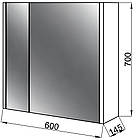 Дзеркальна шафа ЮВВІС у ванну кімнату 60 см ЕЛЬБА, фото 5