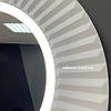Дизайнерське кругле настінне дзеркало з LED-підсвіткою у ванну в срібній рамі Copenhagen K2, фото 9