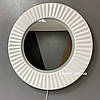 Дизайнерське кругле настінне дзеркало з LED-підсвіткою у ванну в срібній рамі Copenhagen K2, фото 4