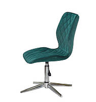 Стілець Toni Modern Base зелений В-1003 оксамит на хромованій хрестовині зі стопками, фото 4