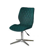 Стілець Toni Modern Base зелений В-1003 оксамит на хромованій хрестовині зі стопками, фото 2