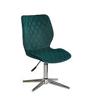 Стілець Toni Modern Base зелений В-1003 оксамит на хромованій хрестовині зі стопками, фото 3