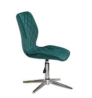 Стілець Toni Modern Base зелений В-1003 оксамит на хромованій хрестовині зі стопками, фото 5