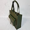 Сумка жіноча "ГАРДА" натуральна шкіра, хакі з тисненням "перли", фото 3