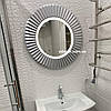 Настінне кругле дзеркало з підсвіткою у ванну в чорній рамі Copenhagen K2, фото 4
