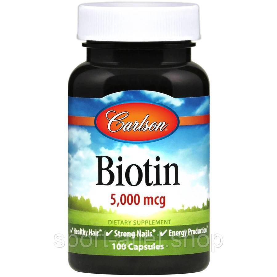 Вітаміни та мінерали Carlson Labs Biotin 5000 mcg, 100 капсул
