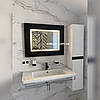 Прямокутне настінне в чорній рамі дзеркало для ванної з підсвіткою в стилі лофт Donato P2, фото 3
