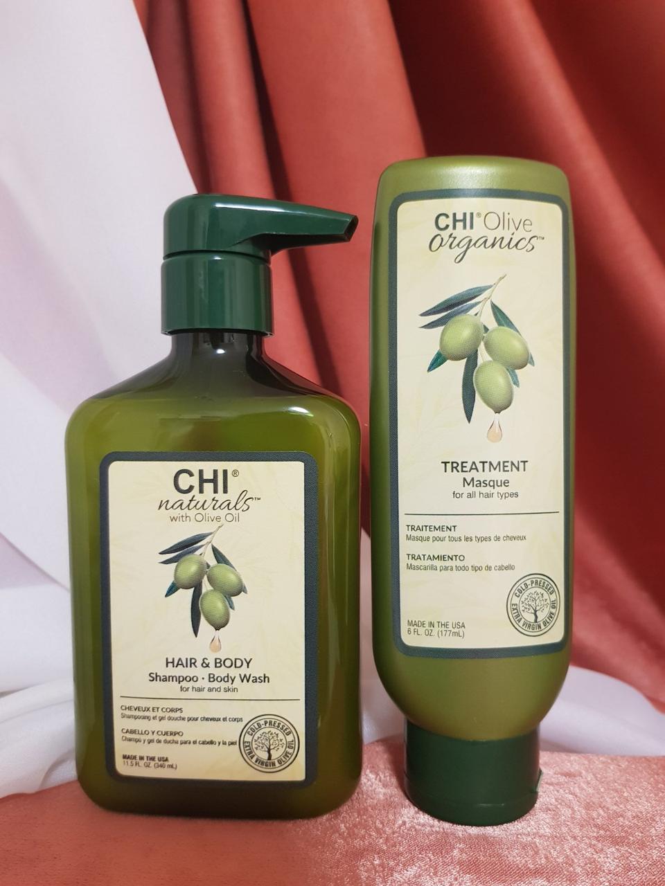 Набір CHI Olive Organics (шампунь 355 мл + маска 177 мл ), фото 1
