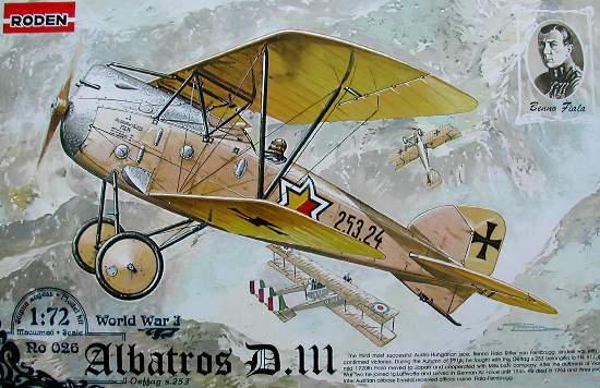 Пластикова модель 1/72 Roden 026 німецький винищувач-біплан Albatros D.III Oeffag s.253