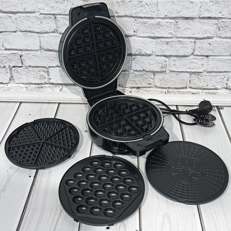 Вафельница 4в1: кульки, бельгійські, тонкі і вафлі сердечка Livstar LSU-1220 мультімейкер