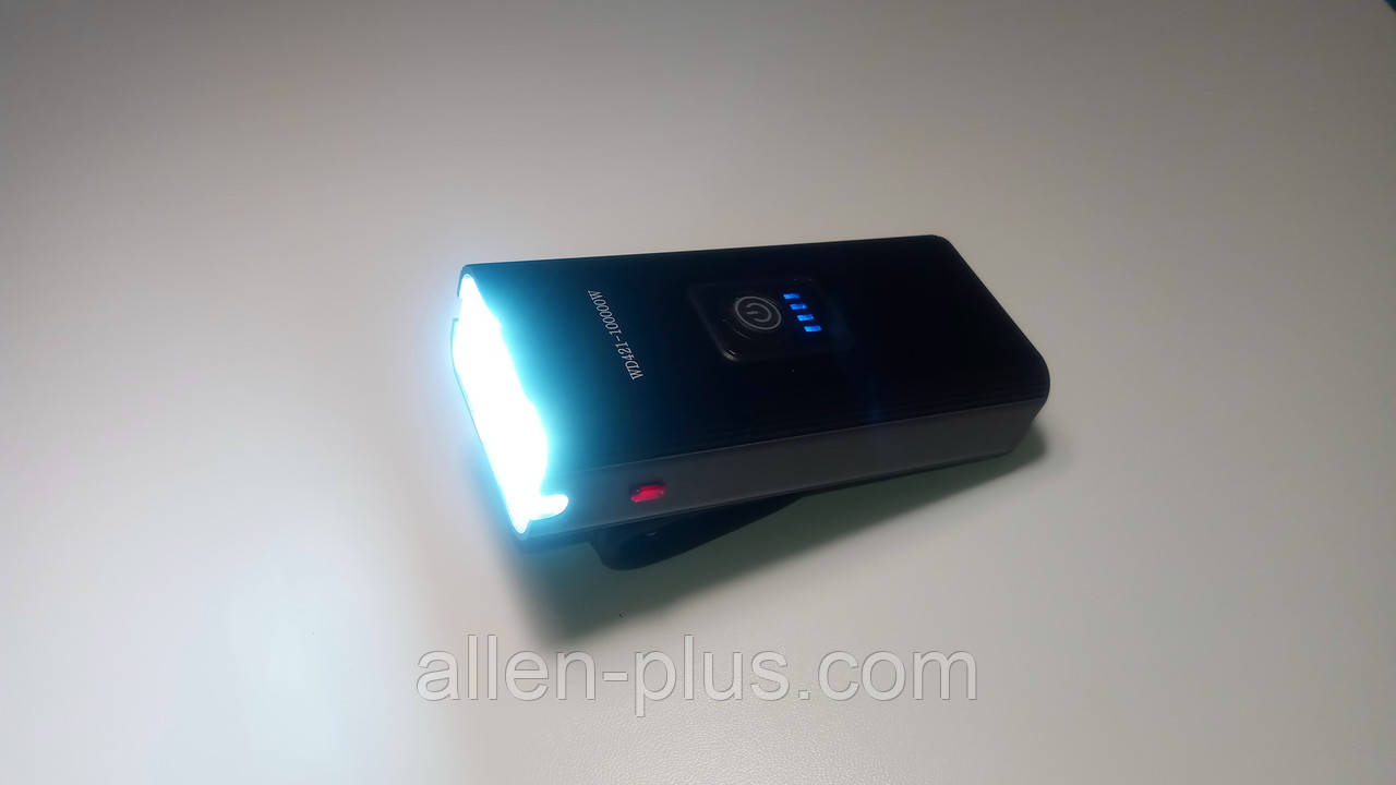 Велосипедний світлодіодний ліхтар WD421, 6 режимів, 2х18650, microUSB, Powerbank